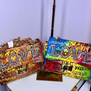 💙Buyers choice! 💚Colorful Graffiti Love Handbag❤️